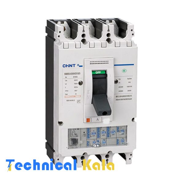 کلید اتوماتیک 630 آمپر قابل تنظیم با رله الکترونیکی چینت (مدل NM8S-630S/3P 630A)