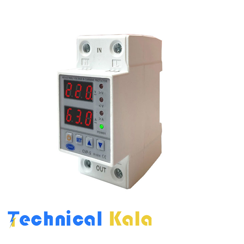 محافظ-ولتاژ-جریان-63A-تکفاز-JBH محافظ ولتاژ جریان تک فاز 63 آمپر قابل تنظیم JBH (مدل CVP-S-63A)