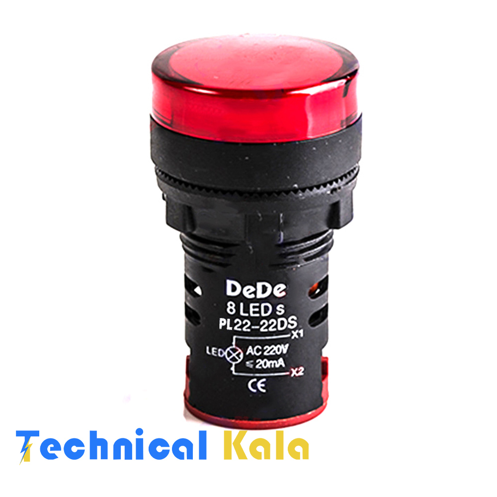 چراغ-سیگنال-LED-قطر-۲۲-میلیمتر-زنگ-دار-(بیزر-دار)-DeDe-مدل-(PL22B220R) چراغ سیگنال LED قطر ۲۲ میلیمتر زنگ دار (بیزر دار) DeDe مدل (PL22B220R)