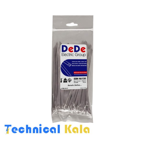 بست کمربندی استیل، گرید ۳۰۴، عرض ۴.۶ میلیمتر، طول ۱۵۰ میلیمتر DeDe مدل (SSN46150)