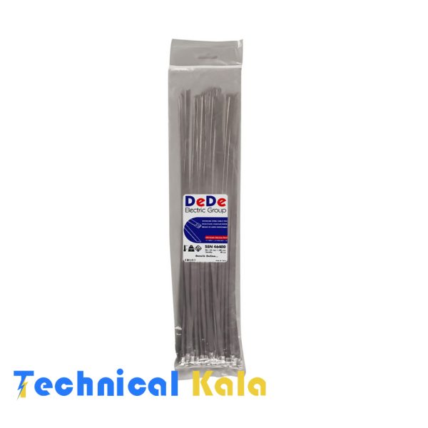 بست کمربندی استیل، گرید ۳۰۴، عرض ۴.۶ میلیمتر، طول ۴۰۰ میلیمتر DeDe مدل (SSN46400)