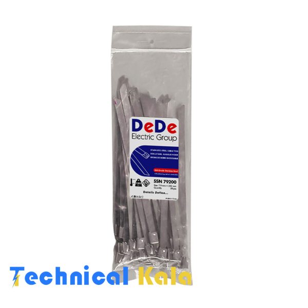 بست کمربندی استیل، گرید ۳۰۴، عرض ۷.۹ میلیمتر، طول ۲۰۰ میلیمتر DeDe مدل (SSN79200)