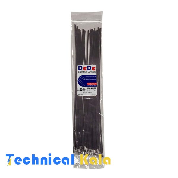 بست کمربندی استیل، گرید ۳۰۴،، روکشدار، عرض ۴.۶ میلیمتر، طول ۱۵۰ میلیمتر DeDe مدل (SSC46150)