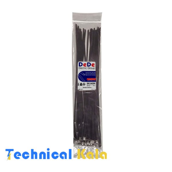 بست کمربندی استیل، گرید ۳۰۴،، روکشدار، عرض ۴.۶ میلیمتر، طول ۲۰۰ میلیمتر DeDe مدل (SSC46200)