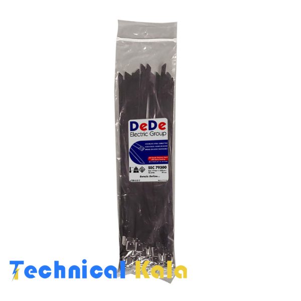 بست کمربندی استیل، گرید ۳۰۴،، روکشدار، عرض ۷.۹ میلیمتر، طول ۳۰۰ میلیمتر DeDe مدل (SSC79300)