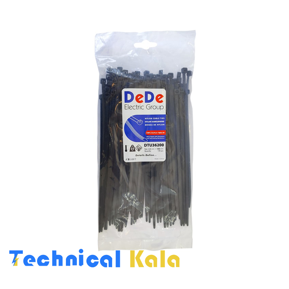 بست-کمربندی-پلاستیکی-آنتی-یو-وی-(مشکی)-با-عرض-۳٫۶-میلیمتر-و-طول-۲۰۰-میلیمتر-DeDe-مدل-(DTU36200) بست کمربندی پلاستیکی آنتی یو وی (مشکی) با عرض ۳٫۶ میلیمتر و طول ۲۰۰ میلیمتر DeDe مدل (DTU36200)