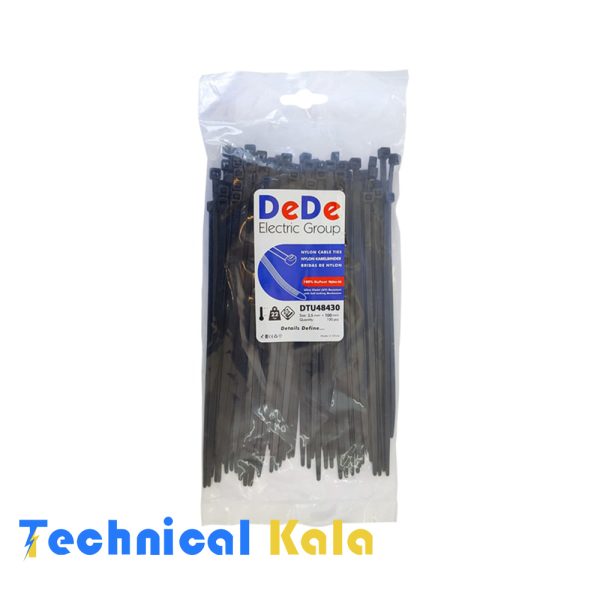 بست کمربندی پلاستیکی آنتی یو وی (مشکی) با عرض ۴٫۸ میلیمتر و طول ۴۳۰ میلیمتر DeDe مدل (DTU48430)