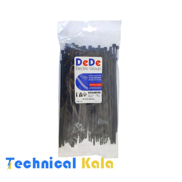 بست کمربندی پلاستیکی آنتی یو وی (مشکی) با عرض ۴٫۸ میلیمتر و طول ۵۳۰ میلیمتر DeDe مدل (DTU48530)