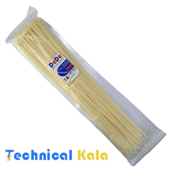 بست کمربندی پلاستیکی با عرض ۷.۶ میلیمتر و طول ۶۱۰ میلیمتر سفید رنگ DeDe مدل (DTN76610)