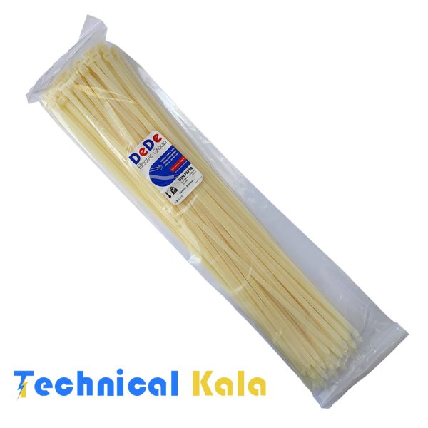 بست کمربندی پلاستیکی با عرض ۷.۶ میلیمتر و طول ۷۵۰ میلیمتر سفید رنگ DeDe مدل (DTN76750)