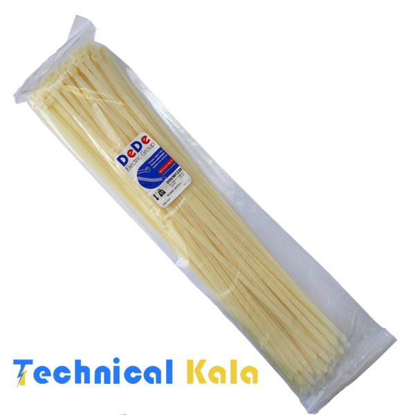 بست کمربندی پلاستیکی با عرض ۹.۰ میلیمتر و طول ۱۲۲۰ میلیمتر سفید رنگ DeDe مدل (DTN901220)