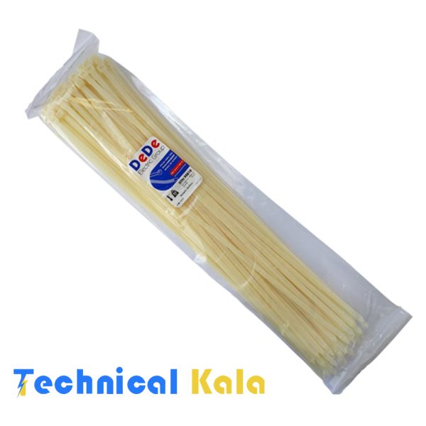 بست کمربندی پلاستیکی با عرض ۹.۰ میلیمتر و طول ۸۱۰ میلیمتر سفید رنگ DeDe مدل (DTN90810)