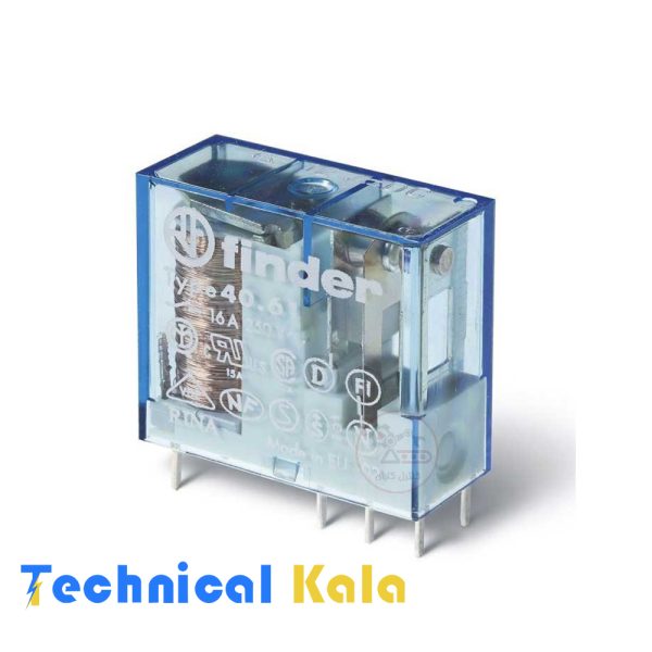 رله شیشه ای 16 آمپر فیندر 8 پایه 1NO1NC ولتاژ کنترلی finder 12VDC (مدل 0000. 40.61.9012)