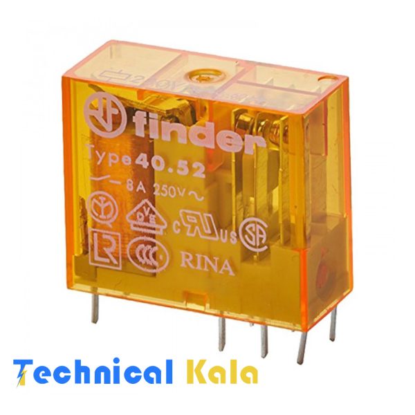 رله شیشه ای 8 آمپر فیندر 8 پایه 2NO2NC ولتاژ کنترلی fider 24VDC (مدل 0000. 40.52.8024