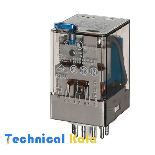 رله رله شیشه ای 10 آمپر فیندر 11 پایه 3NONC ولتاژ کنترلی finder 12VDC (مدل 0040. 60.13.9012)شیشه ای 10 آمپر فیندر 11 پایه 3NONC ولتاژ کنترلی finder 12VDC (مدل 0040. 60.13.9012)