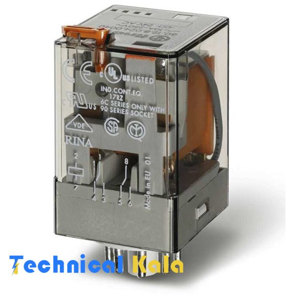 رله شیشه ارله شیشه ای 10 آمپر فیندر 8 پایه 2NONC ولتاژ کنترلی finder 24VAC (مدل 0040. 60.12.8024) ی 10 آمپر فیندر 8 پایه 2NONC ولتاژ کنترلی finder 24VAC (مدل 0040. 60.12.8024)