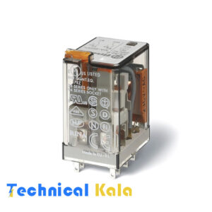 رله شیشه ای 10 آمپر فیندر 8 پایه 2NONC ولتاژ کنترلی finder 24VAC (مدل 0054. 55.32.8024)