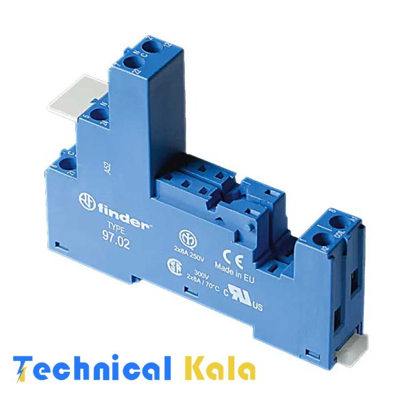 سوکت مدل 97.02 برای رله شیشه ای با نگهدارنده SMA فیندر finder