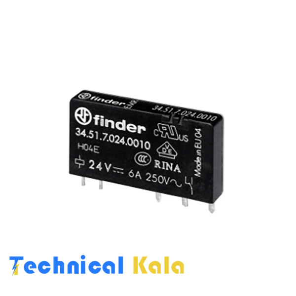 رله الکترو مکانیکی 6 آمپر فیندر 5 پایه ولتاژ کنترلی finder 60VDC (مدل 34.51.7.060.0010)