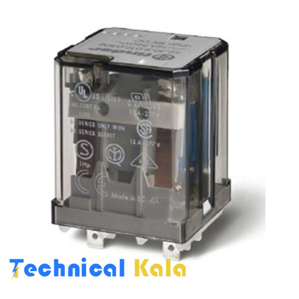رله شیشه ای 10 آمپر فیندر 11 پایه 3NONC ولتاژ کنترلی finder 220VDC (مدل 60.13.9.220.0040)
