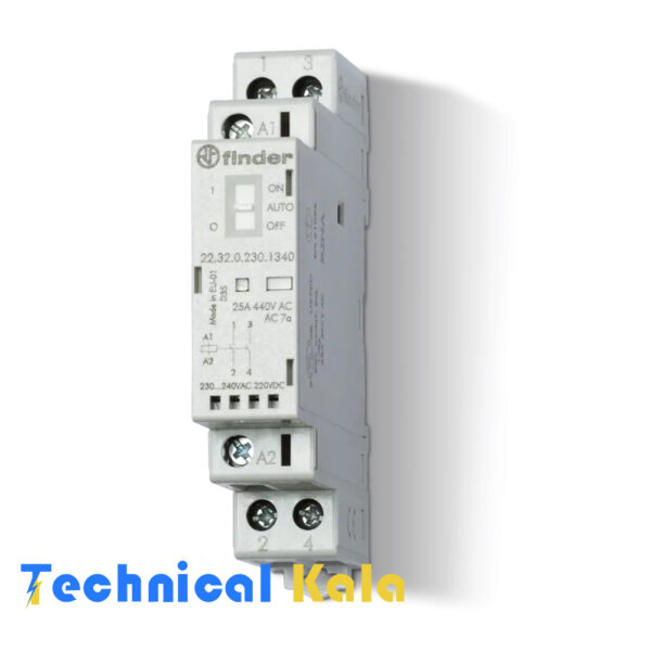 کنتاکتور بی صدا شستی دار 24VAC/DC فیندر (مدل 22.32.2.024.1340)