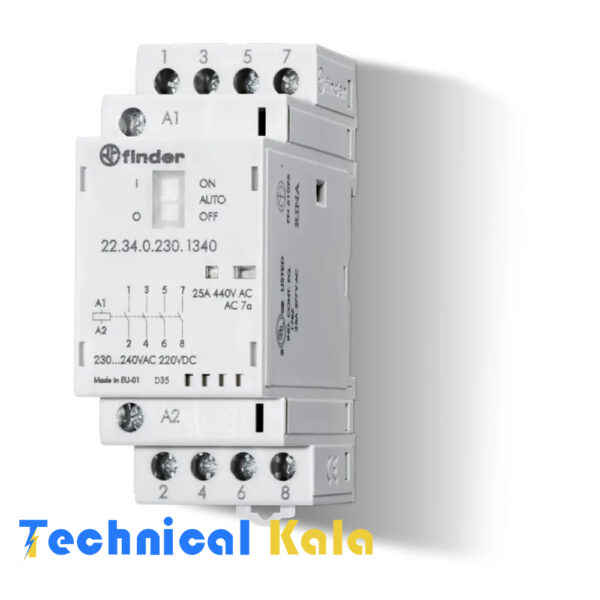 کنتاکتور بی صدا شستی دار 24VAC/DC فیندر (مدل 22.34.0.024.1340)
