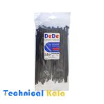 بست کمربندی پلاستیکی آنتی یو وی (مشکی) با عرض ۲٫۵ میلیمتر و طول ۲۰۰ میلیمتر DeDe مدل (DTU25200)