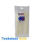 بست کمربندی پلاستیکی با عرض ۴.۸ میلیمتر و طول ۳۷۰ میلیمتر سفید رنگ DeDe مدل (DTN48370)