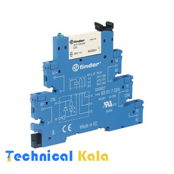 ماژول رله PLC فیندر 24VDC دو کنتاکت چنج آور (مدل 38.52.7.024.0050)