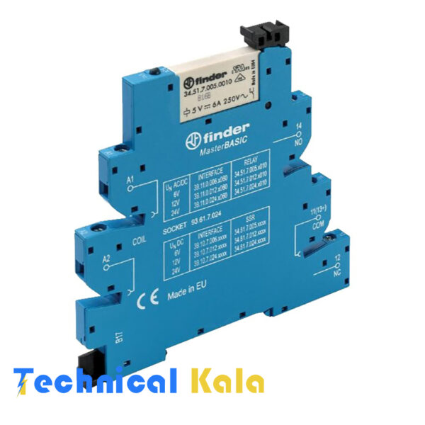 ماژول رله PLC فیندر 12VAC/DC تک کنتاکت چنج آور (مدل 39.11.0.012.0060)